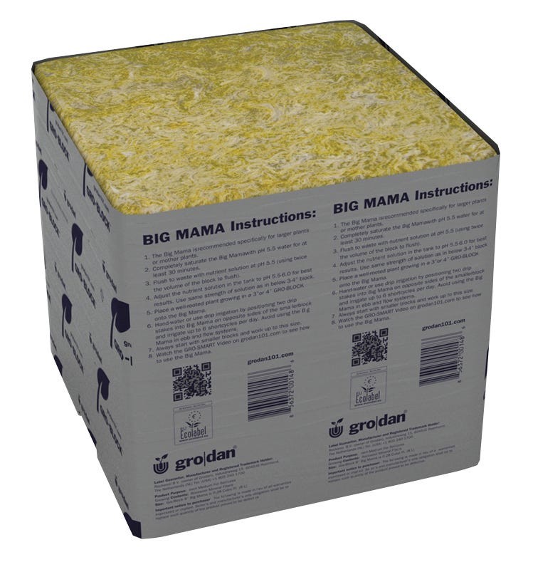 Grodan Gro-Block Improved Stone Wool Big Mama Gro-Block 8 x 8 x 8 - Single Block Grodan Gro-Block Improved Stone Wool Big Mama Gro-Block 8 x 8 x 8 - Single Block