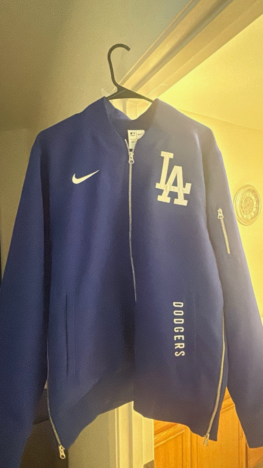 Nike Los Angeles Dodgers MLB Baseball Blue FullZip Jacket w/ LA Logo size large