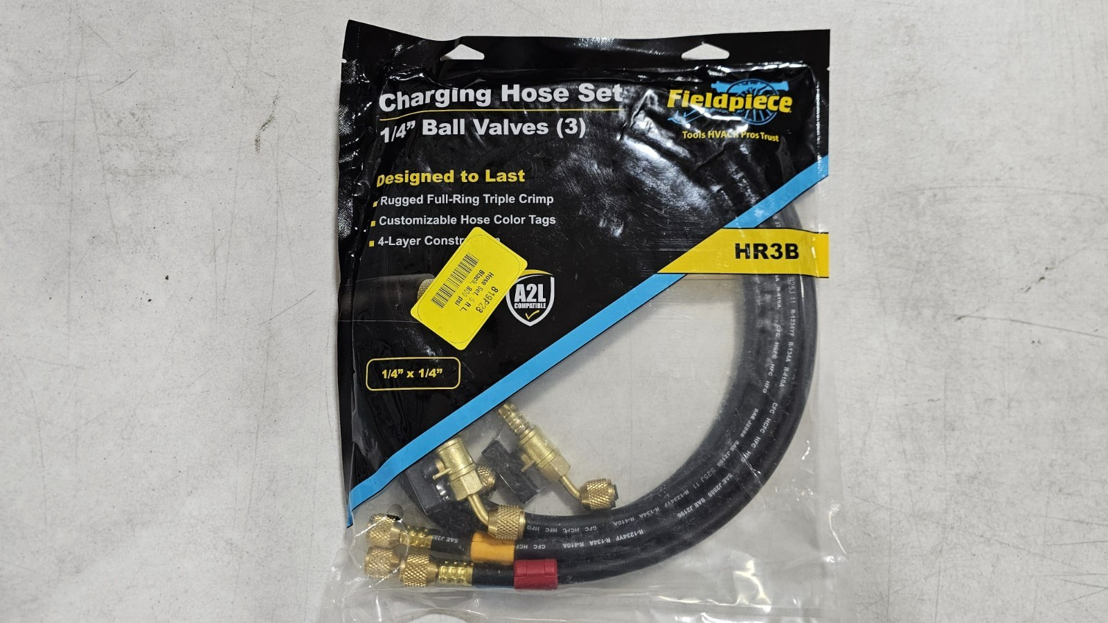 Fieldpiece HR3B Ball Valve Refrigerant Charging Hose Set 3-Pack 5ft 1/4in A2L Fieldpiece HR3B Ball Valve Refrigerant Charging Hose Set 3-Pack 5ft 1/4in A2L
