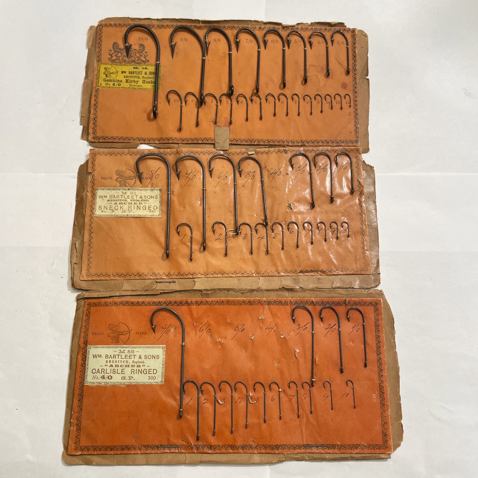 Vintage Wm. Bartleet & Sons “Archer” Fishing Hooks Salesman’s Sample Cards Vintage Wm. Bartleet & Sons “Archer” Fishing Hooks Salesman’s Sample Cards