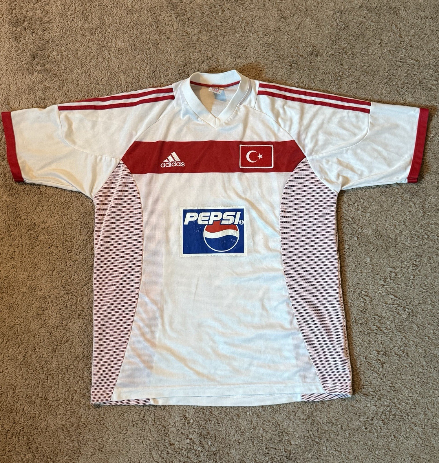 TURKEY 2005 2006 AWAY FOOTBALL SHIRT SOCCER JERSEY ADIDAS sz Large