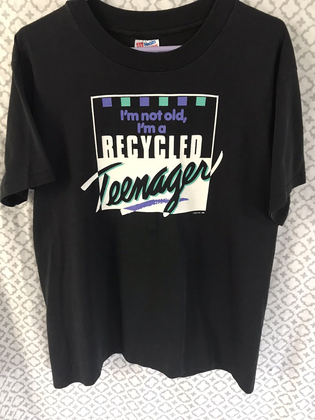 Vtg I’m not Old I’m a Recycled teenager T Shirt Novelty Single Stitch Elder Emo