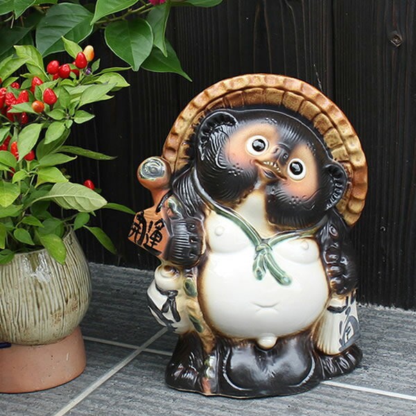 Shigaraki Ware Tanuki Japanese Raccoon Dog Statue Pottery Lucky Charm Japan Shigaraki Ware Tanuki Japanese Raccoon Dog Statue Pottery Lucky Charm Japan