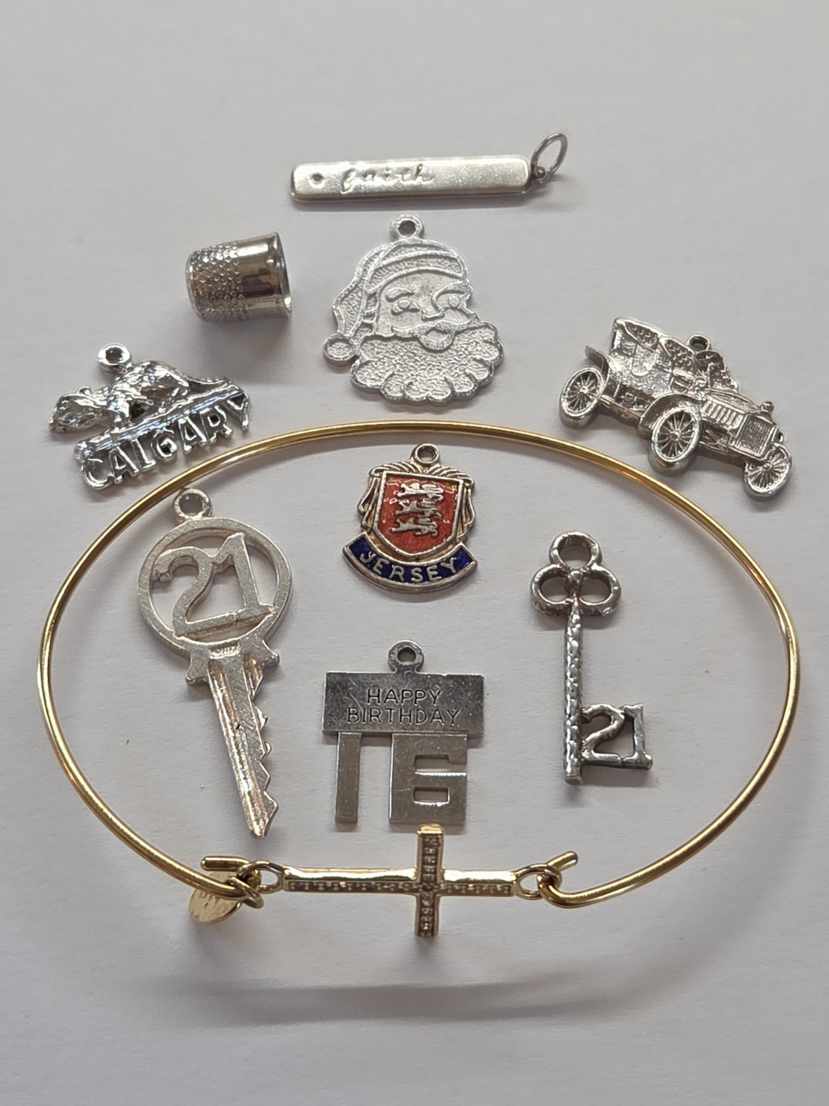 Sterling Silver ~ Lot Of 9 CHARMS & 1 Bracelet ~ ALL MARKED ~ 14 Grams ~ VINTAGE Sterling Silver ~ Lot Of 9 CHARMS & 1 Bracelet ~ ALL MARKED ~ 14 Grams ~ VINTAGE