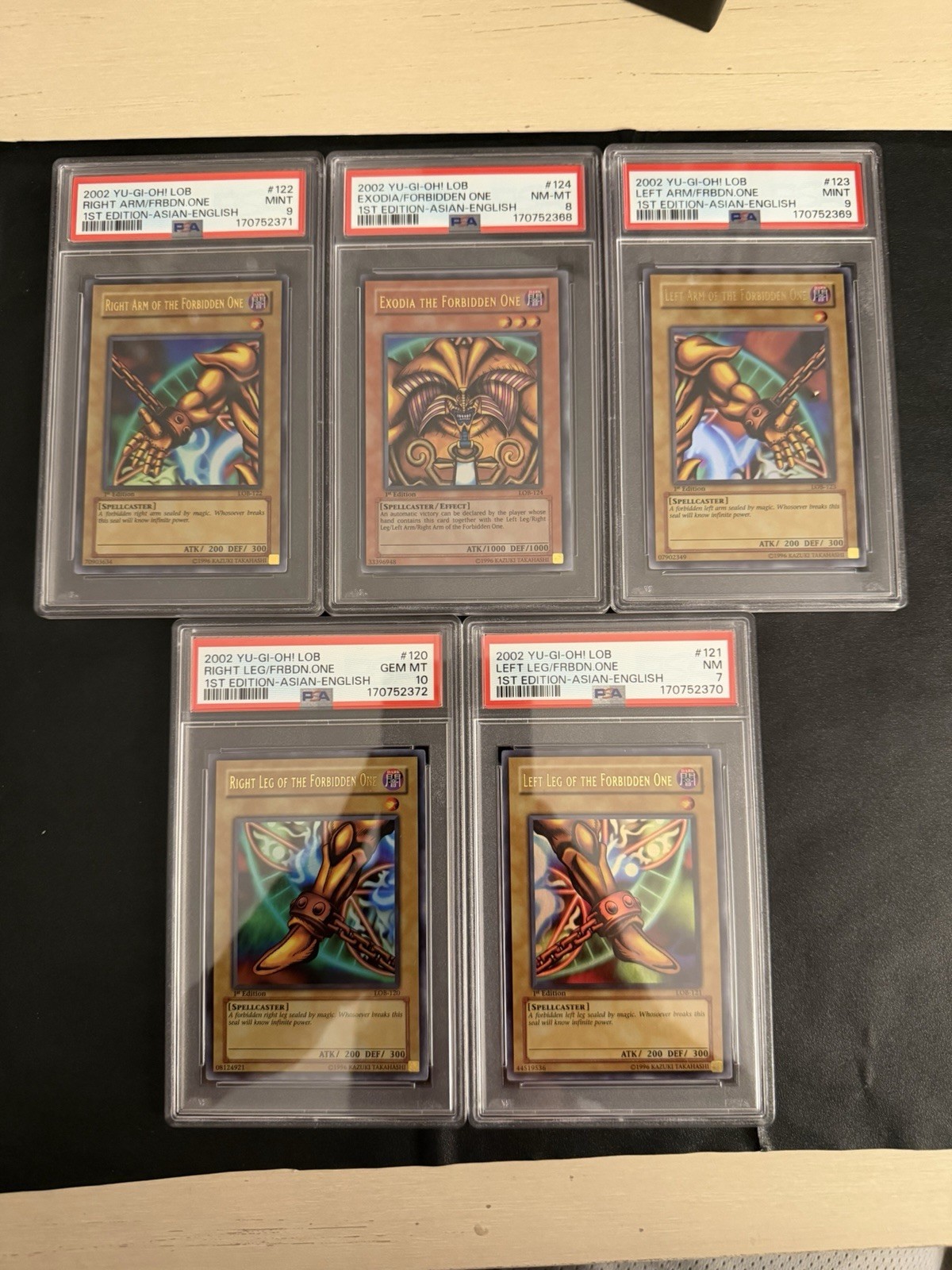 2002 YU-GI-OH EXODIA the FORBIDDEN ONE LOB 1st Edition Asian-English PSA 7-10 2002 YU-GI-OH EXODIA the FORBIDDEN ONE LOB 1st Edition Asian-English PSA 7-10