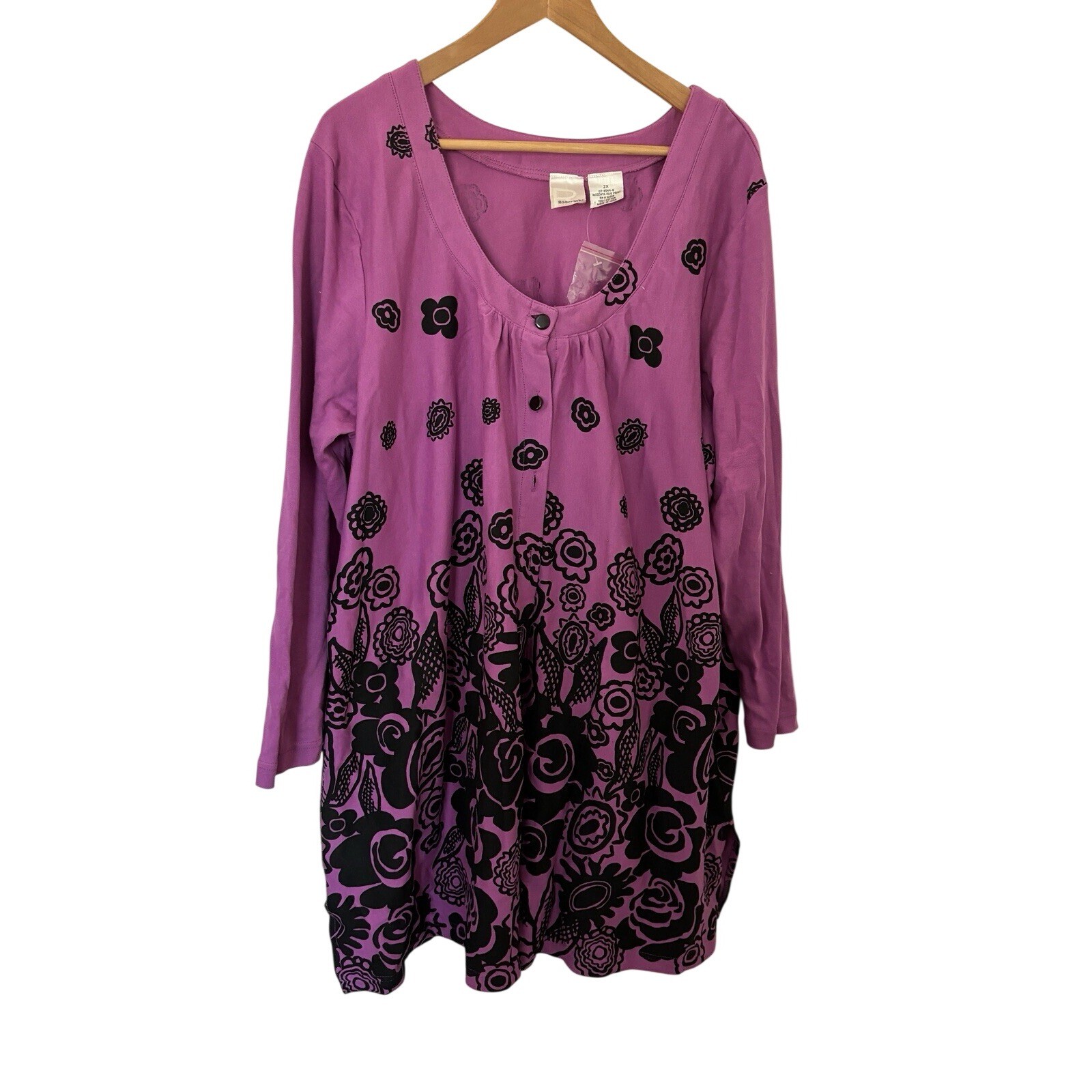 Beautiful Pink With Floral Design NEW Dress/Blouse/Overcoat By Roaman\'s