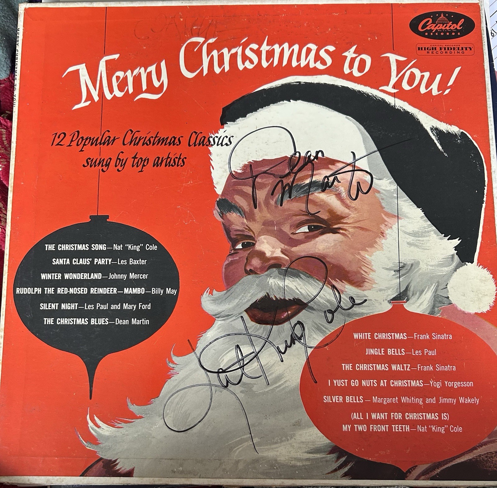 Vinyl Signed By Nat King Cole & Dean Martin With COA Vinyl Signed By Nat King Cole & Dean Martin With COA