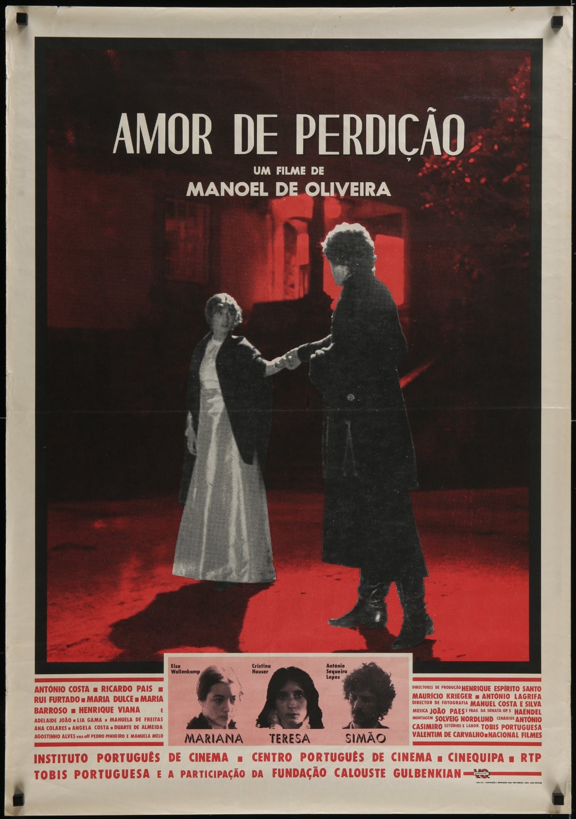 AMOR DE PERDICAO 1979 Original Portuguese Poster Manoel de Oliveira Doomed Love
