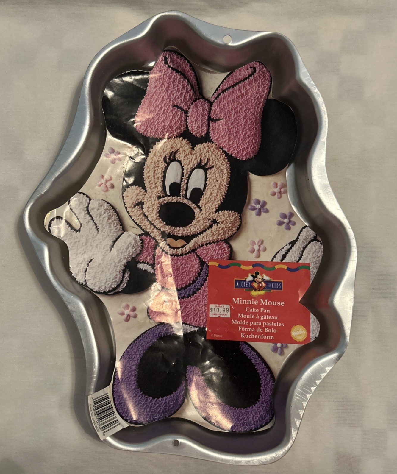 Vintage 1998 Wilton Minnie Mouse Cake Pan 2105-3602 W/ 4 Foreign Language Insert