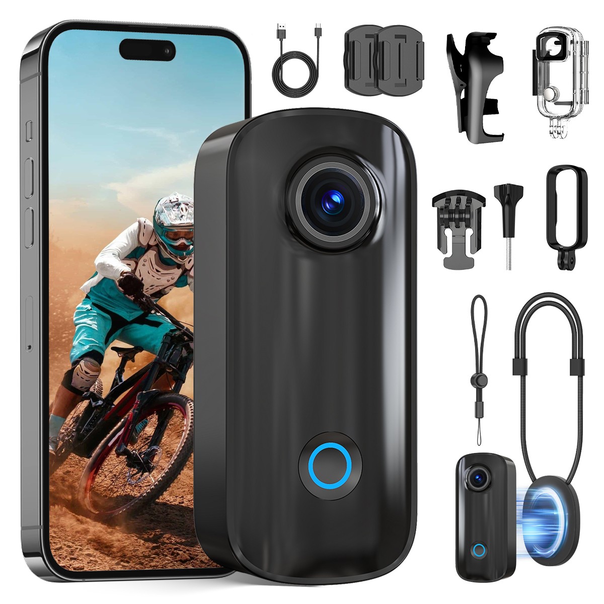 SJCAM C100+ Action Camera 4K WiFi Mini Body Camera Hands-Free Vlogging Camera