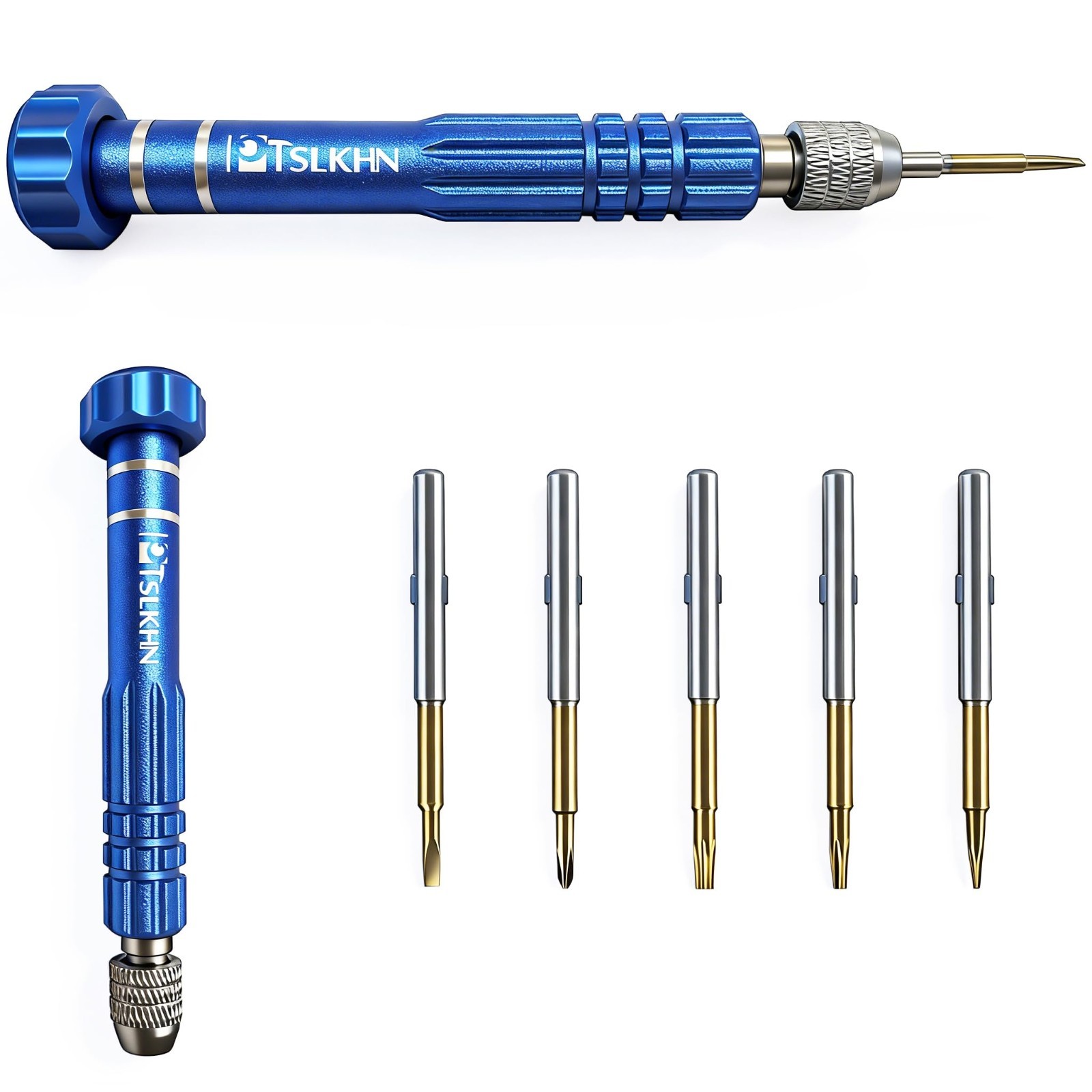 5-in-1 Multifunctional Small Screwdriver, PTSLKHN S2 Steel Magnetic Blue 5in1