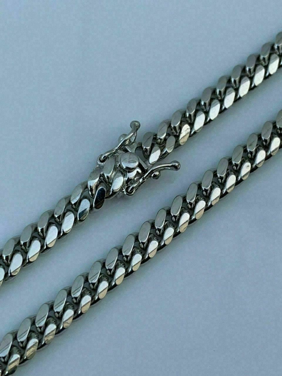 Miami Cuban Link Chain Real Solid 925 Silver ITALY Heavy 6mm 18-30\