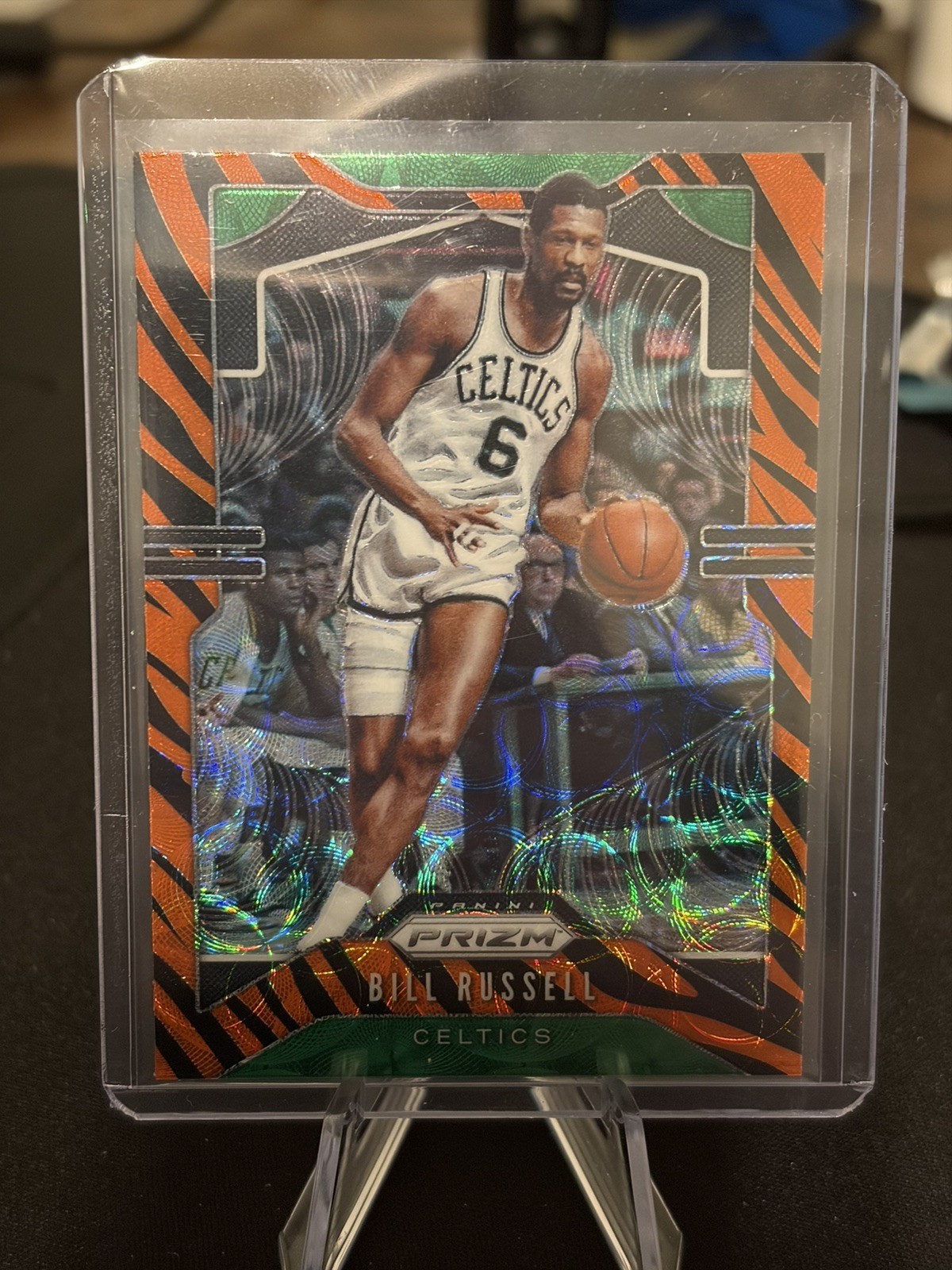2019-20 Prizm Bill Russell Tiger Stripe SSP 2019-20 Prizm Bill Russell Tiger Stripe SSP