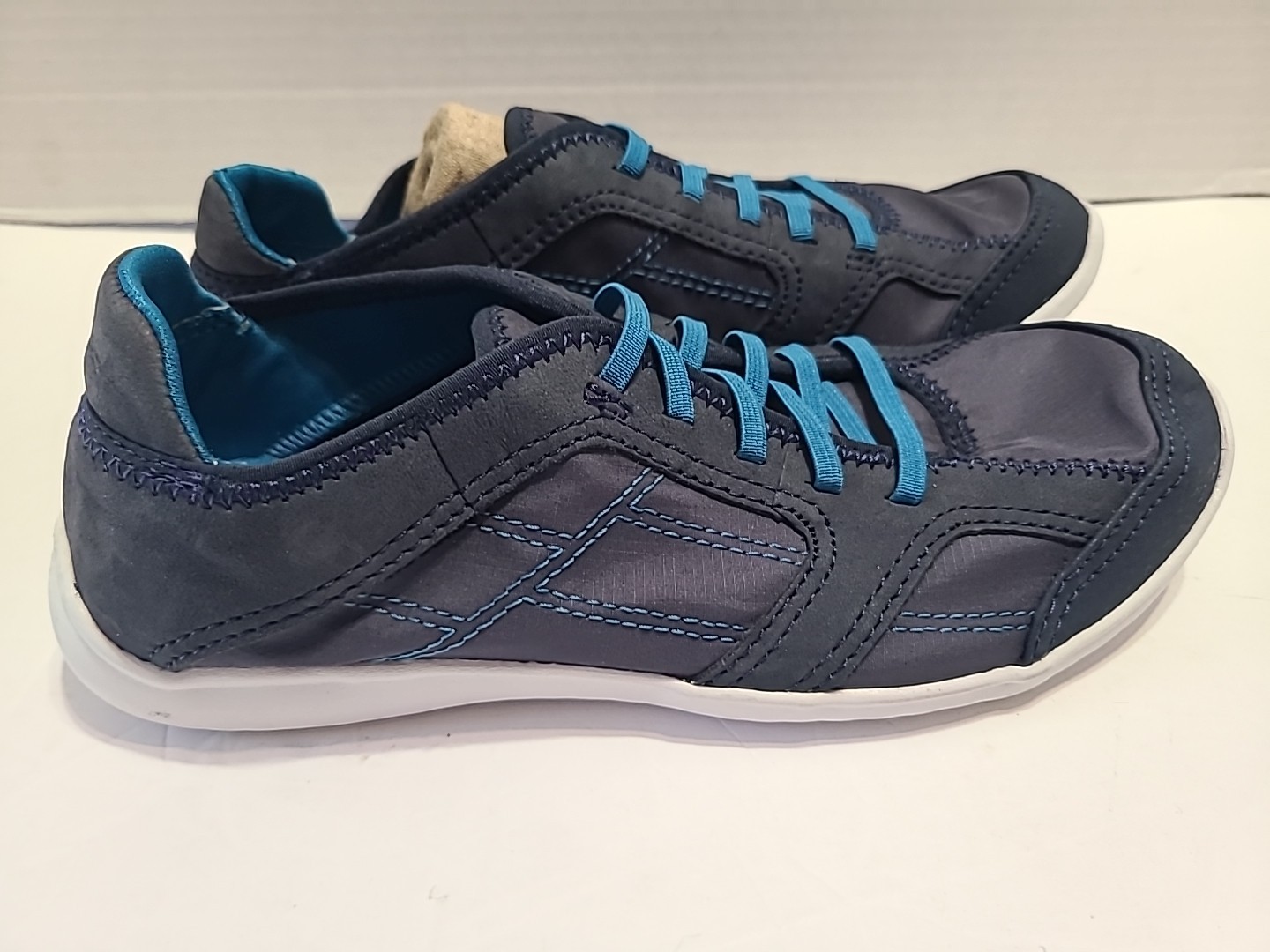 Clarks Collection Shoes 5 M Arbor Jade Walking Sneakers Blue Nylon Leather Clarks Collection Shoes 5 M Arbor Jade Walking Sneakers Blue Nylon Leather