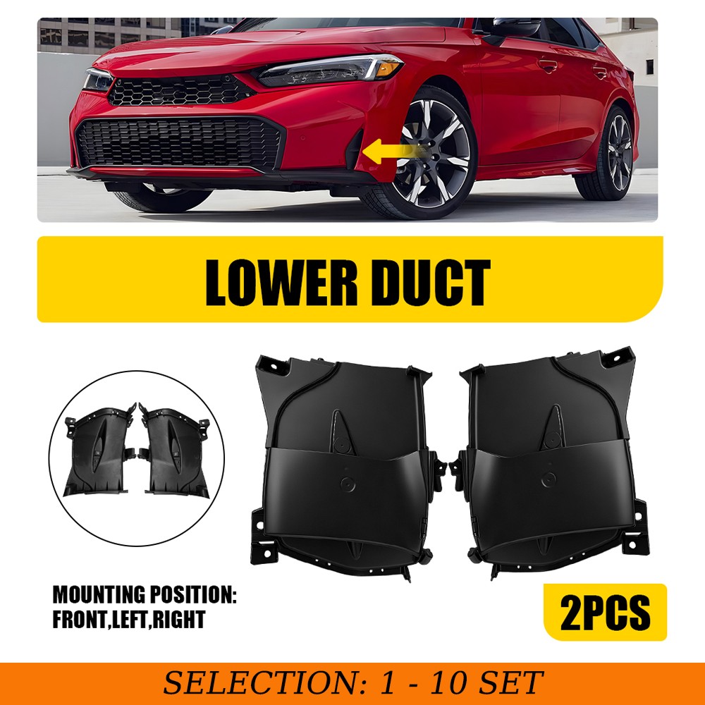 2-20x Front Bumper Duct Assembly For Honda Civic 2025-26 Grille Cover Left+Right