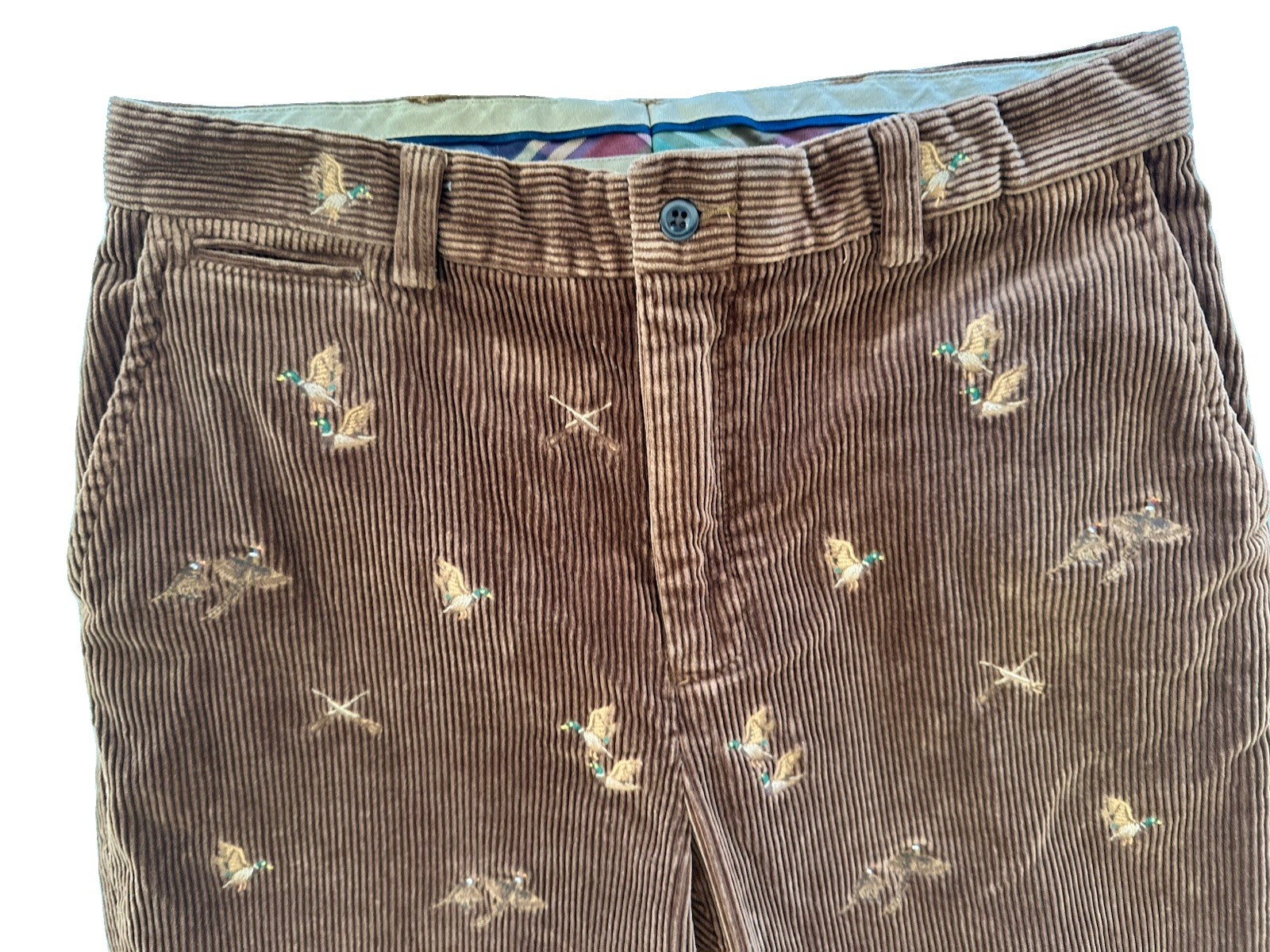 VTG Polo Ralph Lauren Embroidered Duck Pheasant Brown Corduroy Pants Mens 34/30 VTG Polo Ralph Lauren Embroidered Duck Pheasant Brown Corduroy Pants Mens 34/30