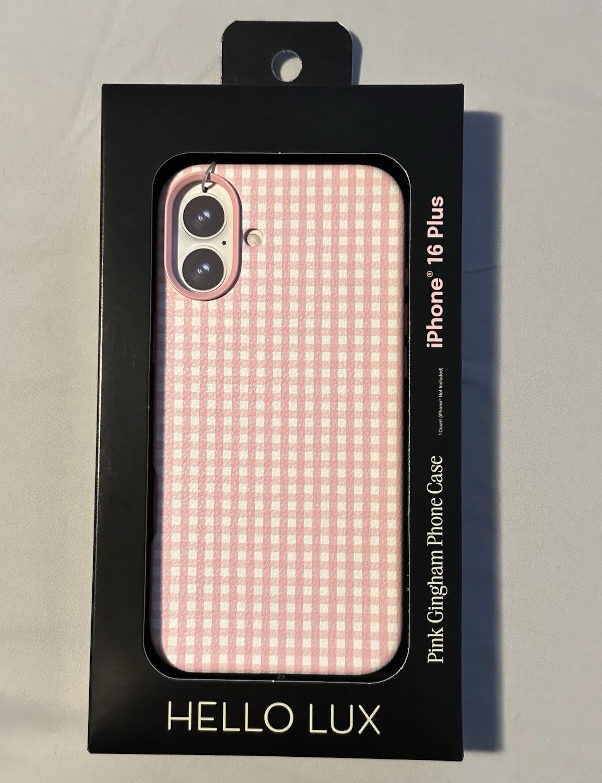 Hello Lux Pink/White Gingham Pattern Dual-Layer Case for Apple iPhone 16 Plus Hello Lux Pink/White Gingham Pattern Dual-Layer Case for Apple iPhone 16 Plus
