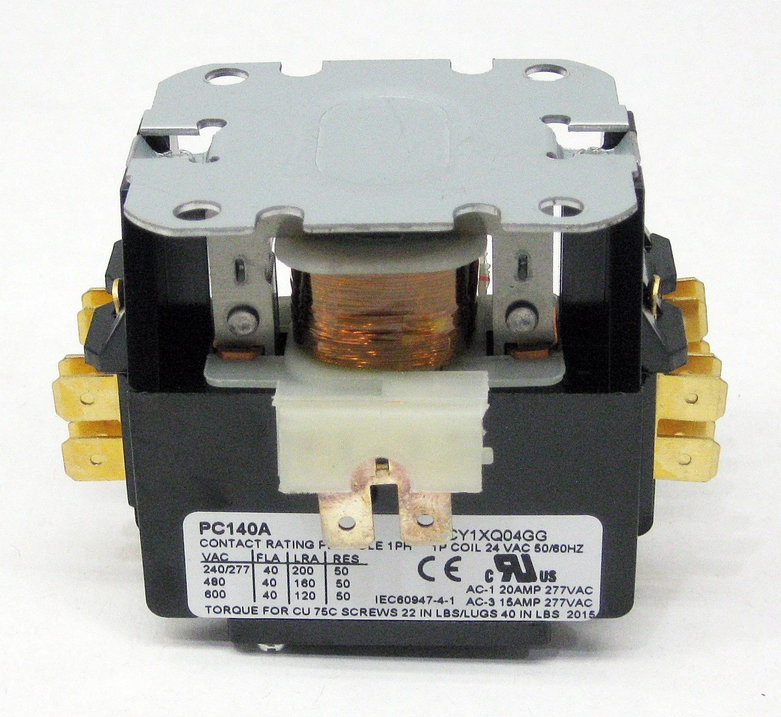 PC140A Contactor Single One 1 Pole 40 Amps 24 Volts A/C Air Conditioner NEW PC140A Contactor Single One 1 Pole 40 Amps 24 Volts A/C Air Conditioner NEW