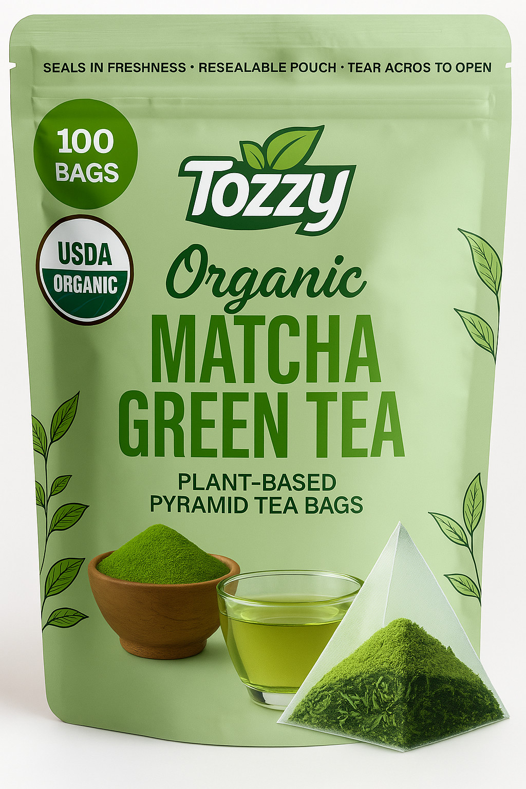 USDA Organic Matcha & Sencha Tea – 100 Pyramid Bags USDA Organic Matcha & Sencha Tea – 100 Pyramid Bags