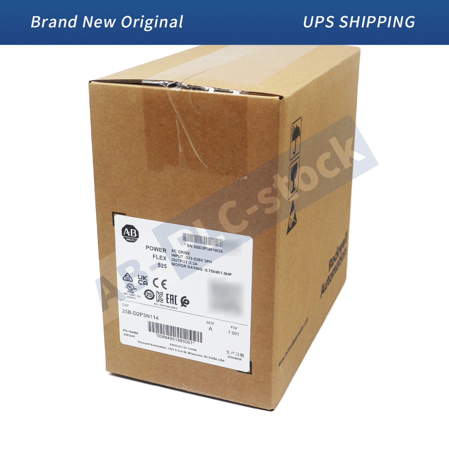 2025-2026 New 25B-D2P3N114 PowerFlex 525 0.75kW 1Hp AC Drive Allen-Bradley 2025-2026 New 25B-D2P3N114 PowerFlex 525 0.75kW 1Hp AC Drive Allen-Bradley
