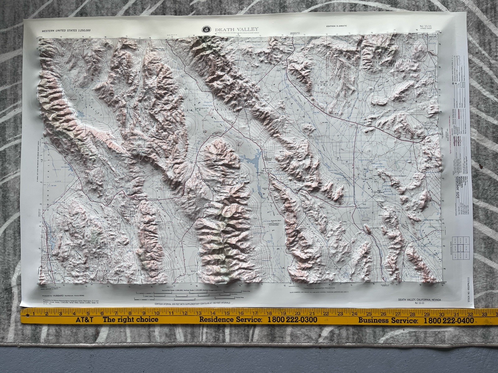 Vintage Hubbard 3D Raised Relief Map Death Valley National Park California Vintage Hubbard 3D Raised Relief Map Death Valley National Park California