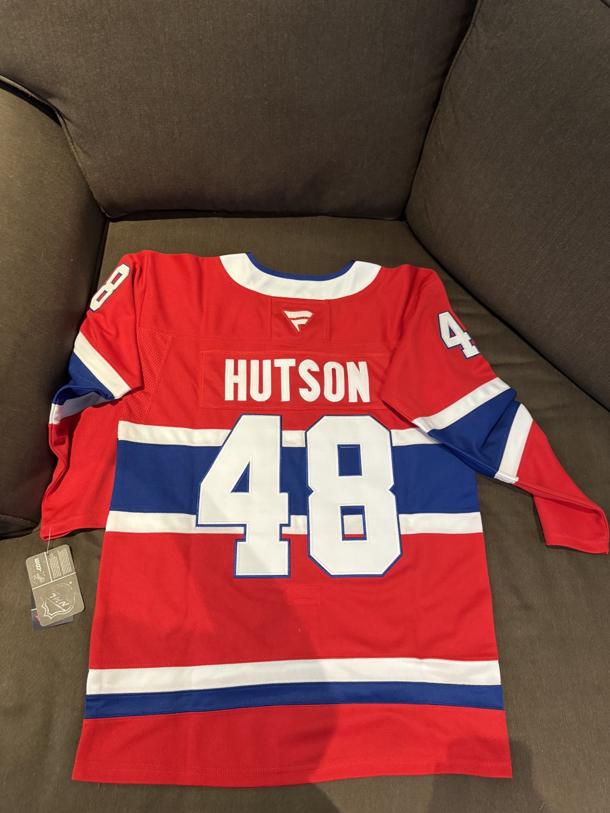 Lane Hutson Montreal Canadiens Red and Blue Jersey Mens Size Large (52)