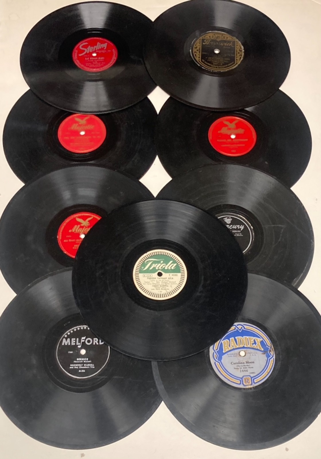 Vintage Vinyl Record Lot - Melford Majestic Sterling Radiex Brunswick lot of 9