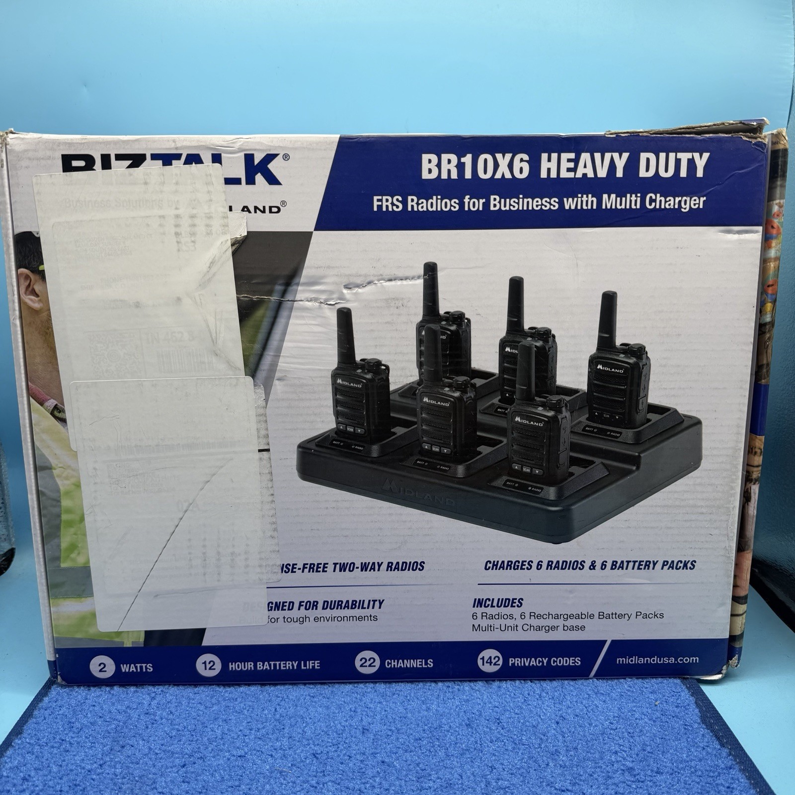 Midland BizTalk BR10X6 Heavy-Duty Business Long Range Two-Way Radios