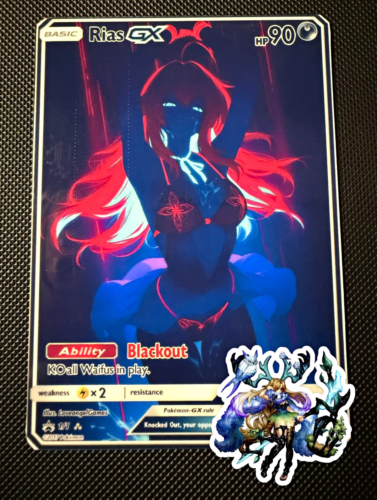 Rias CCG Glow in the Dark Blackout Custom Card