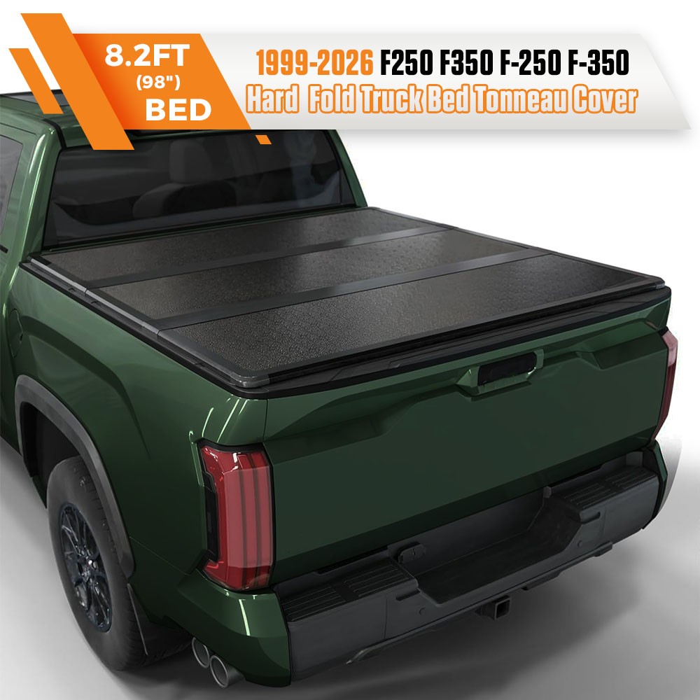 8.2FT FRP Hard 3-Fold Tonneau Cover for 1999-2026 Ford F250 Truck Long Bed Cover