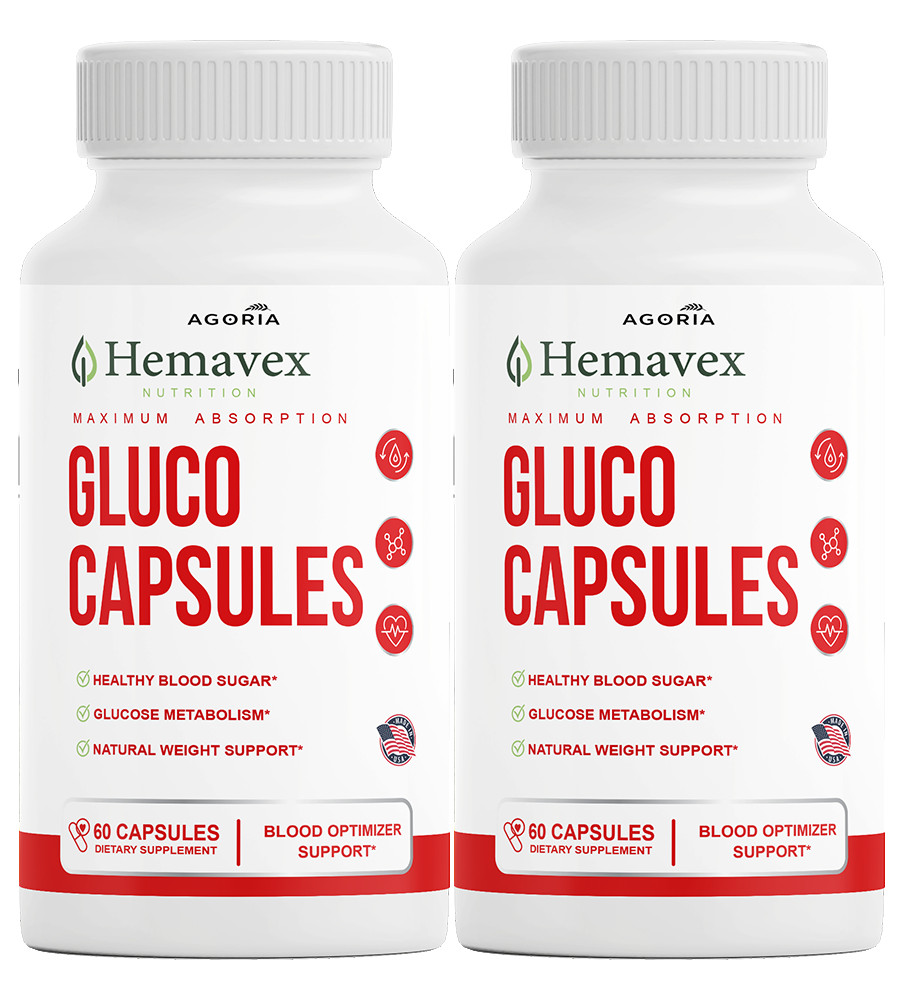 (2 Pack) Hemavex Gluco Capsules, Blood Support Maximum Absorption Pills (2 Pack) Hemavex Gluco Capsules, Blood Support Maximum Absorption Pills