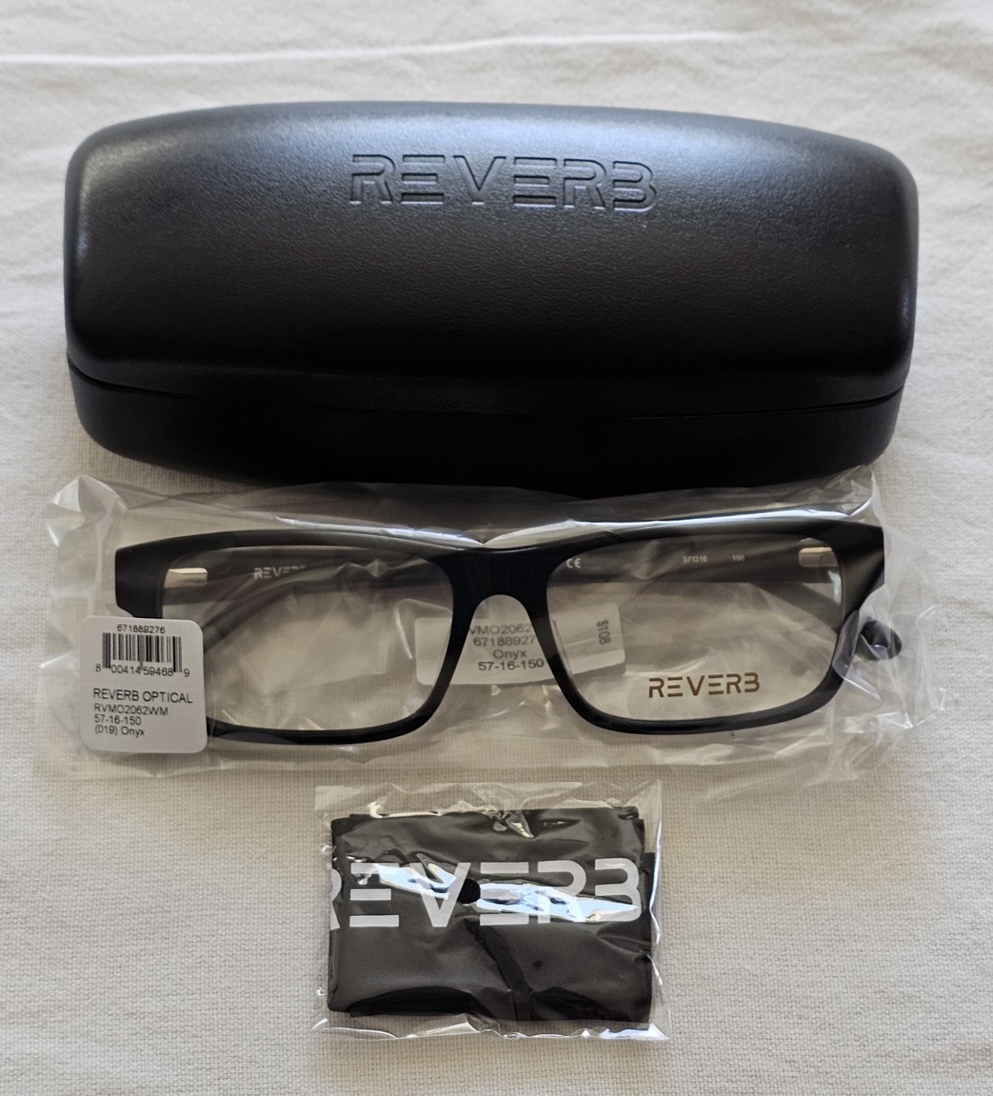 Reverb Men's RVMO2062 Prescription-Ready glasses w/Case Black Onyx NWT $108