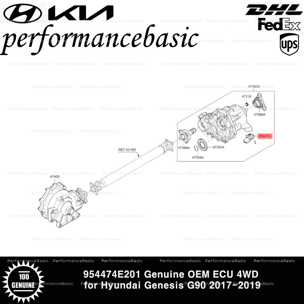 954474E201 Genuine OEM ECU 4WD for Hyundai Genesis G90 2017-2019