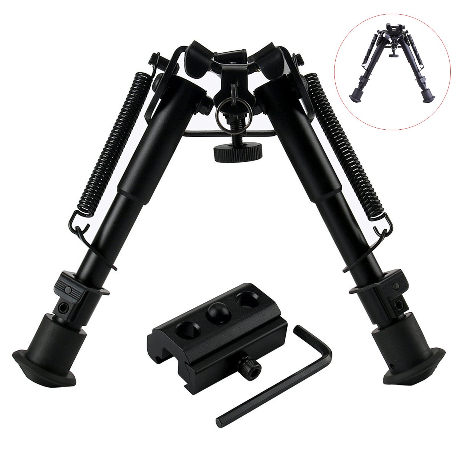 6-9'' Hunting Shockproof Rifle Bipod Spring Return +Picatinny Rail Mount Adapter 6-9'' Hunting Shockproof Rifle Bipod Spring Return +Picatinny Rail Mount Adapter