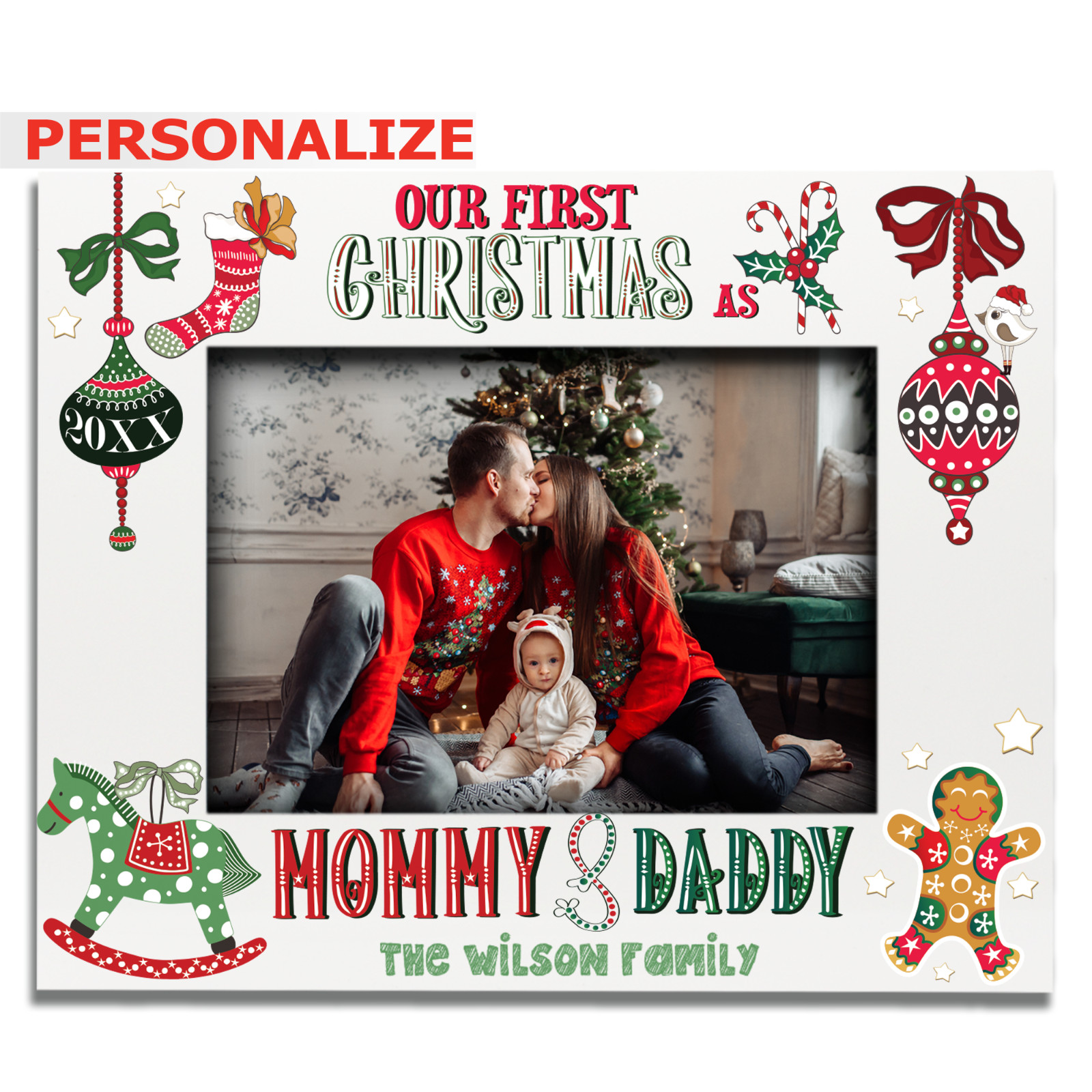 PERSONALIZE-Our First Christmas as Mommy and Daddy-Christmas Gift for New Parent