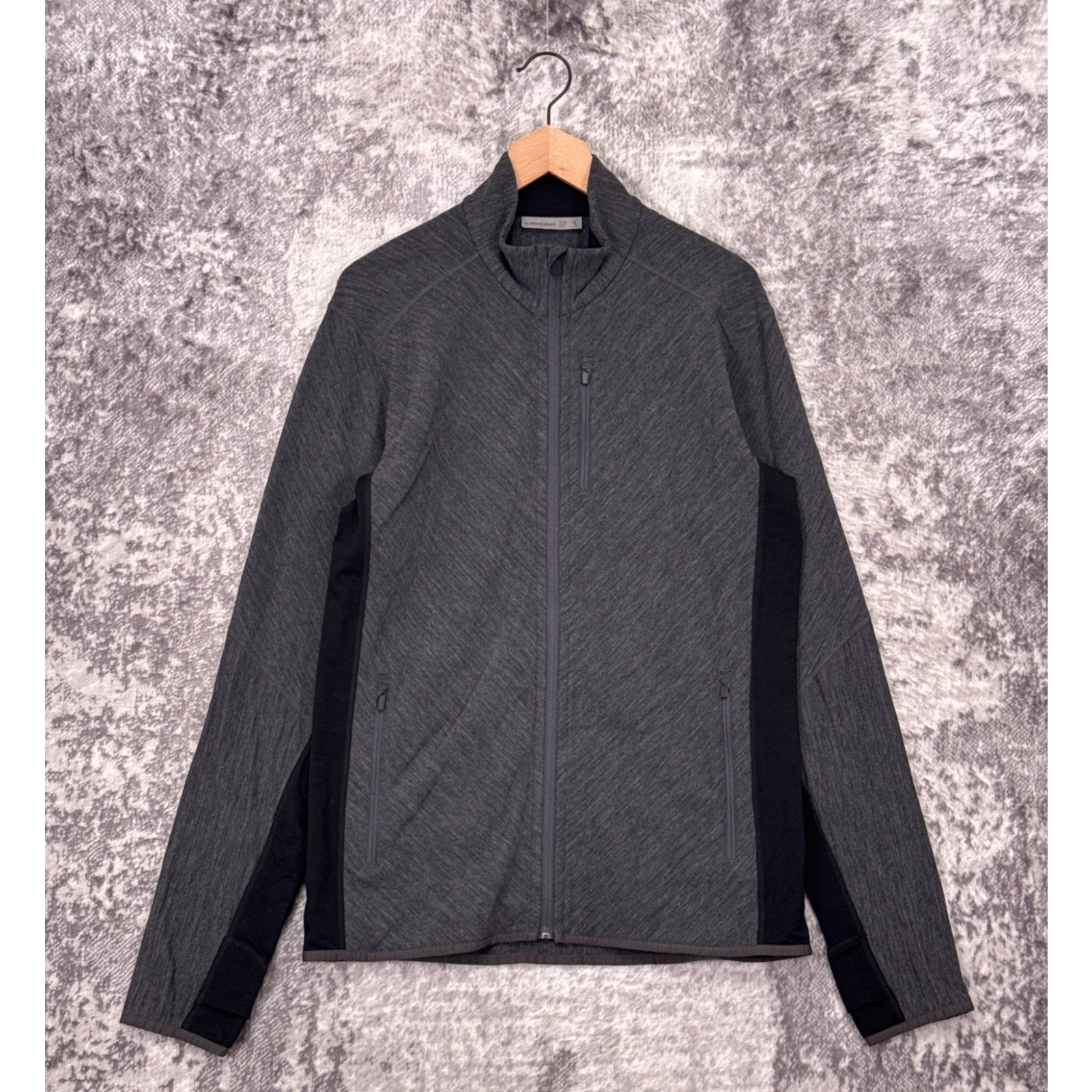 New Icebreaker Descender Jacket Large Mens Wool Blend Long Sleeve Full Zip New Icebreaker Descender Jacket Large Mens Wool Blend Long Sleeve Full Zip