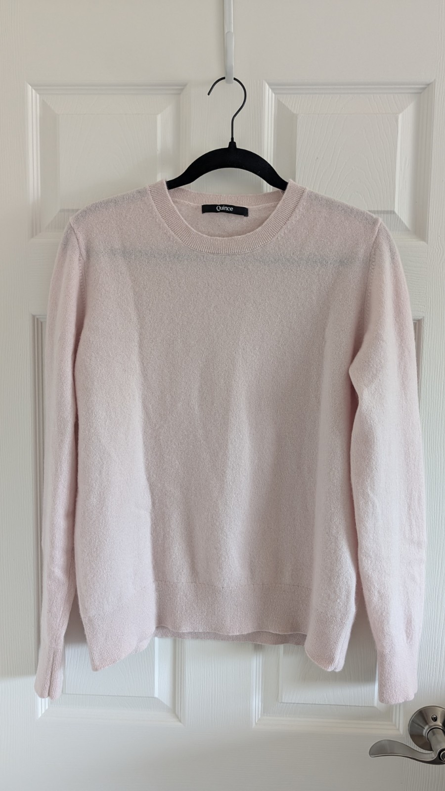 Womens Quince 100% Cashmere Crewneck Sweater Size XL Light Pink Cozy Preppy Womens Quince 100% Cashmere Crewneck Sweater Size XL Light Pink Cozy Preppy