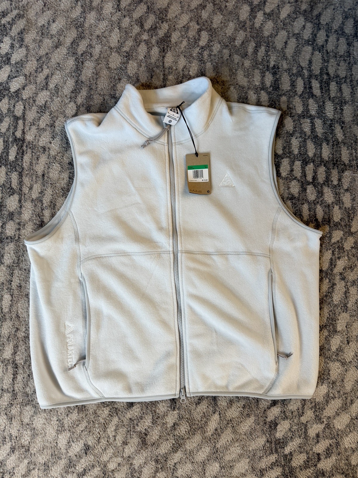 New Nike ACG Wolf Tree Full-Zip Fleece Vest Grey Men’s Size XL IF0975-025
