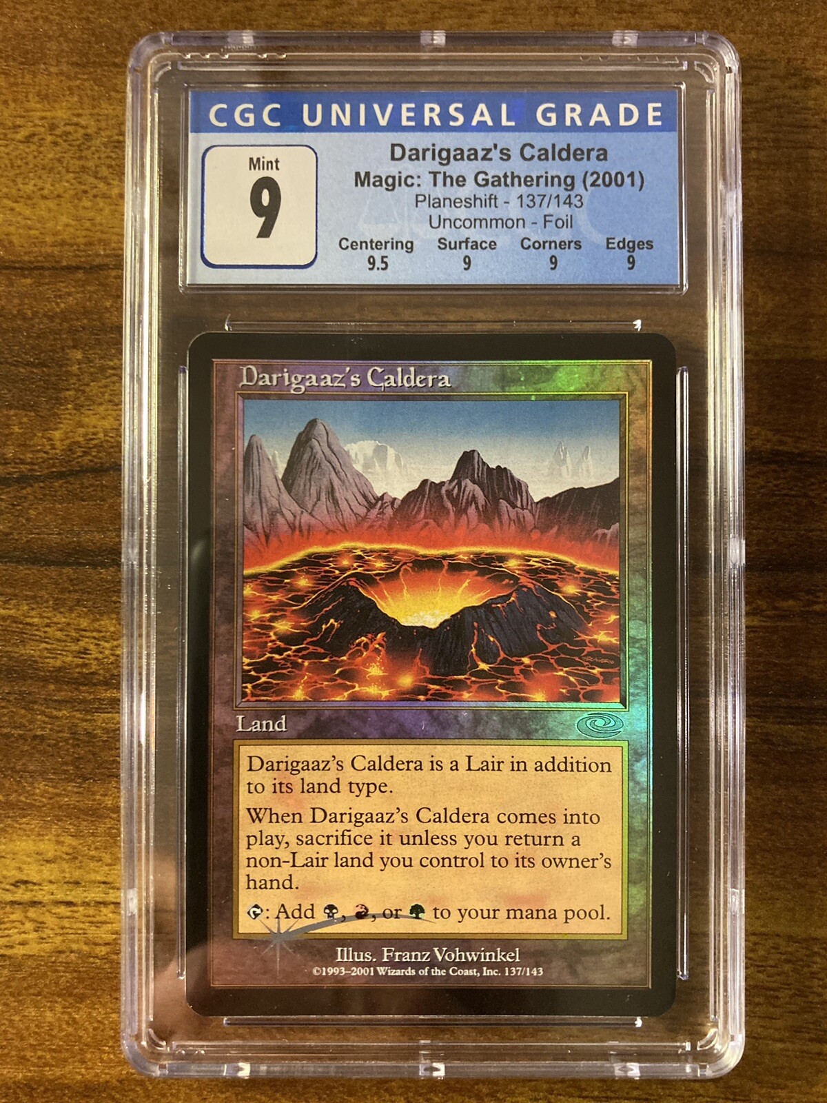 MTG✨DARIGAAZ’S CALDERA FOIL✨Planeshift CGC Quad 9’s+ MINT Uncommon LAND POP 3 