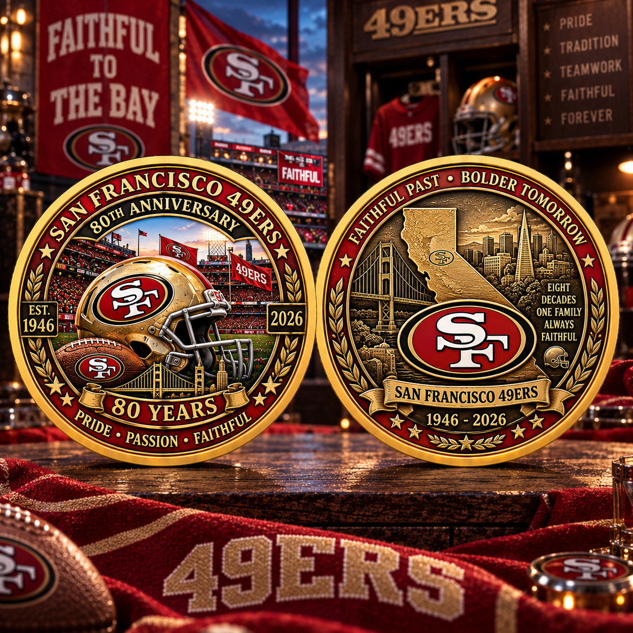 New San Francisco 49ers 80th anniversary Gift For Fans Coin TB753