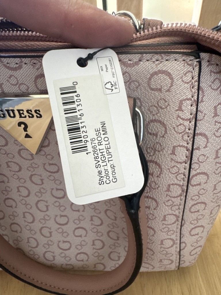 NWT Guess Tupelo Mini Crossbody Bag Satchel Light Rose Pink Logo SV826676 Purse