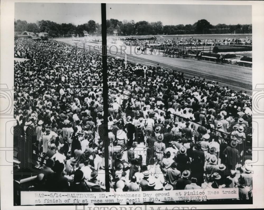 1949 Press Photo Preakness race at Pimlico MD won by Cecil M - net29757