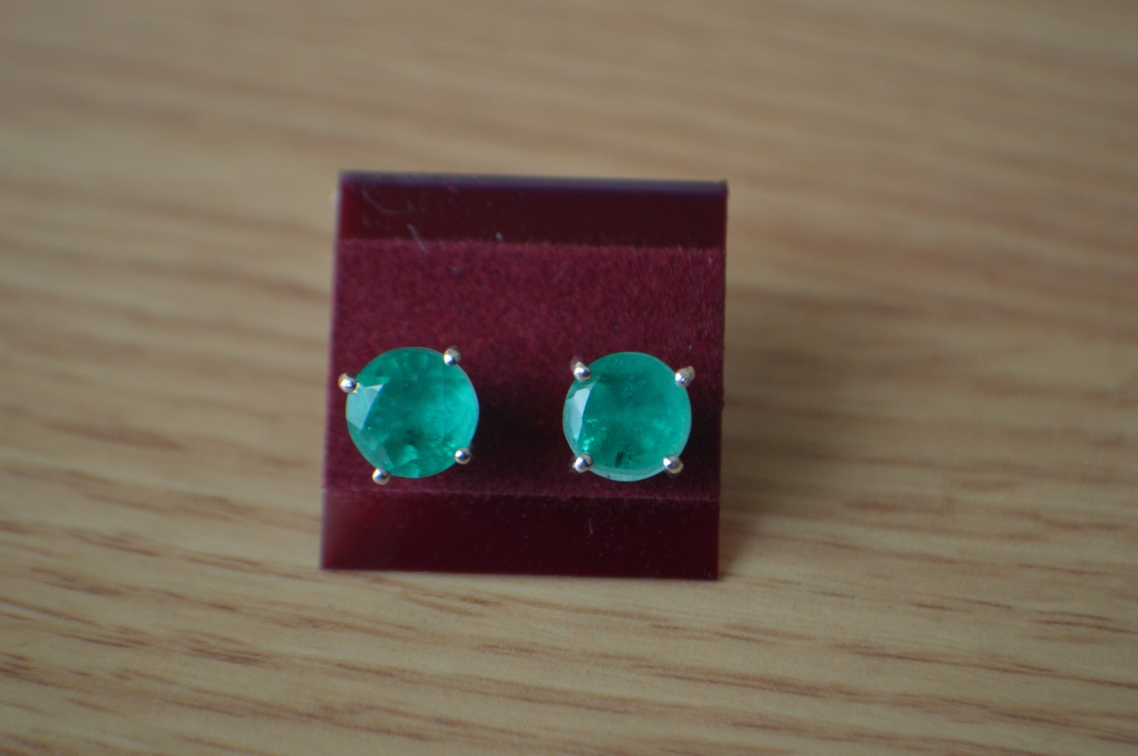 4.65ct Emeraldine Quartz Triplet Earrings Platinum Plated over Fine Silver 8mm