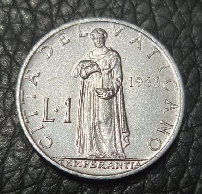 1953 Vatican City 1 Lire Coin