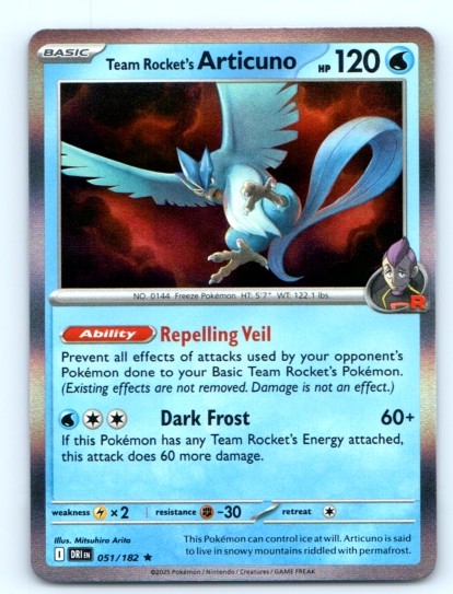 Team Rocket\'s Articuno 051/182 ~ Holo English Near Mint