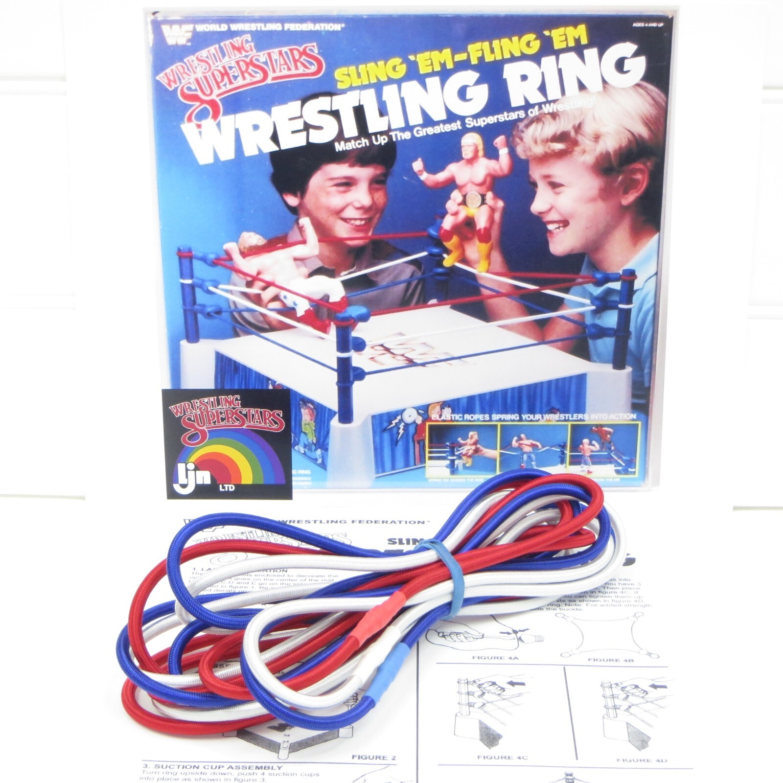 Custom Replacement Ropes Vintage 1980's LJN WWF Sling Em Fling Em Wrestling Ring