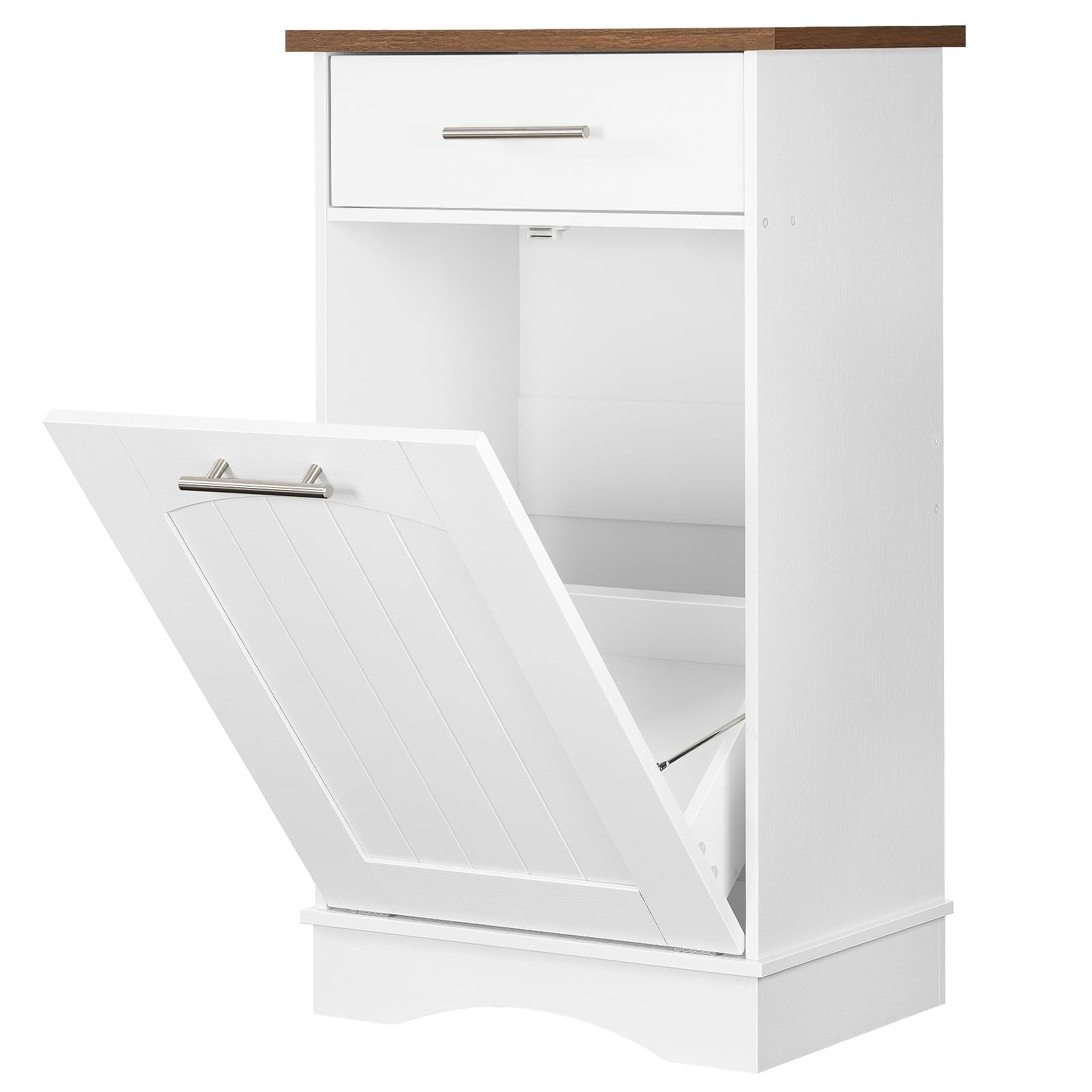 HOOBRO 10 Gallon Tilt Out Trash Cabinet, Kitchen Trash Can,Trash Bin Storage, wi HOOBRO 10 Gallon Tilt Out Trash Cabinet, Kitchen Trash Can,Trash Bin Storage, wi