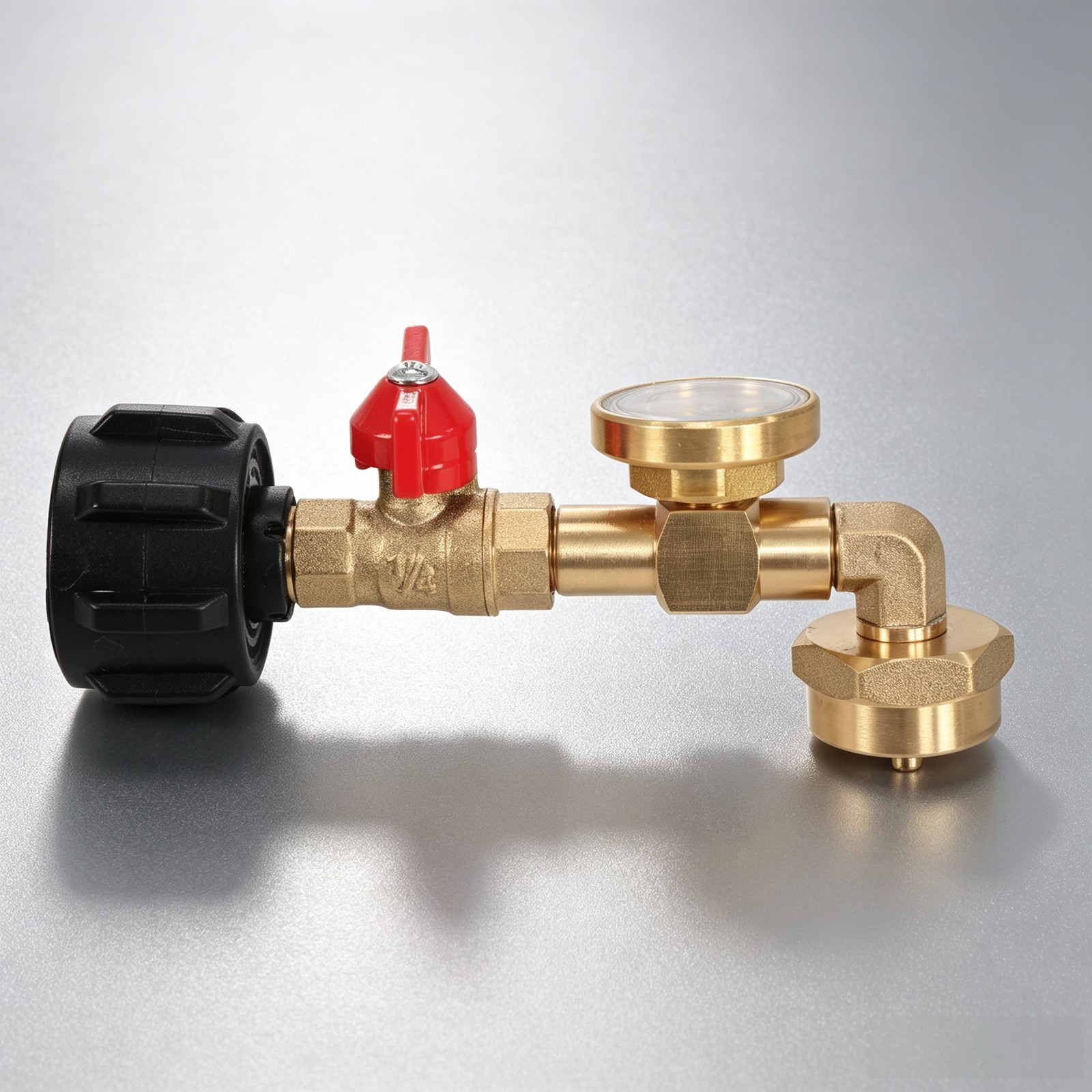With Gauge Valve Propane Adapter for Refilling 1lb to 20lb Tanks With Gauge Valve Propane Adapter for Refilling 1lb to 20lb Tanks