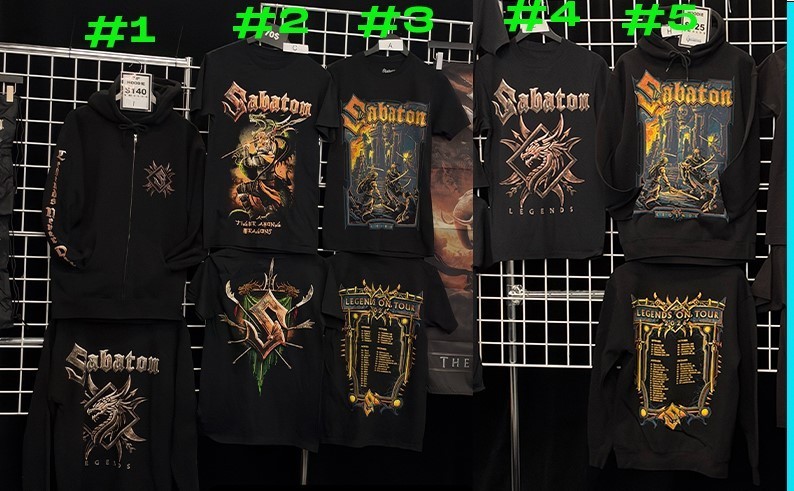 HOT Sabaton Legendary Summer 2026 Tour Merch Reprint
