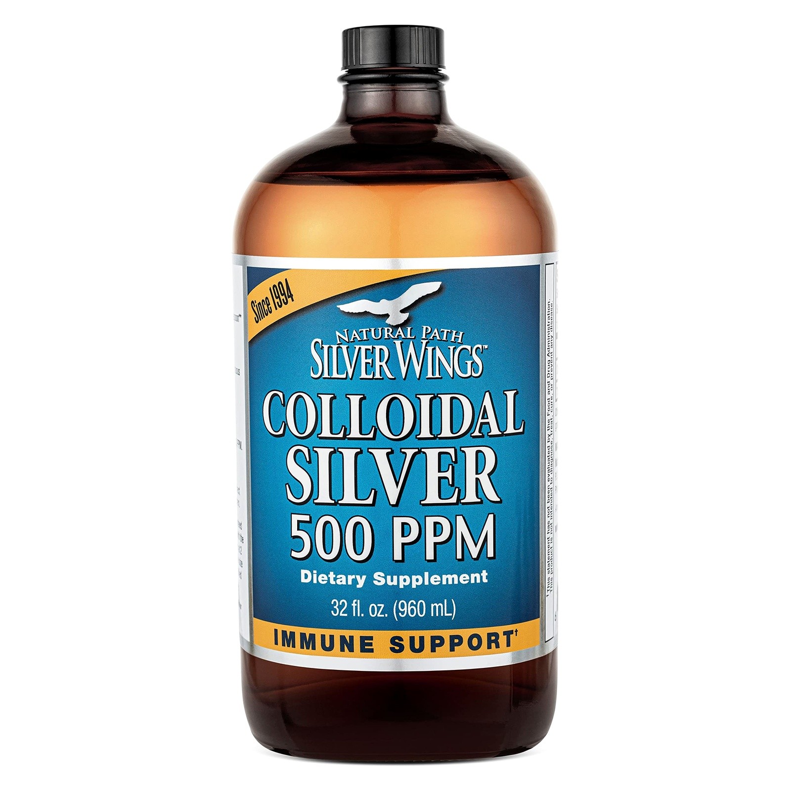 Natural Path/Silver Wing Colloidal Silver, 500 ppm, 32 oz.